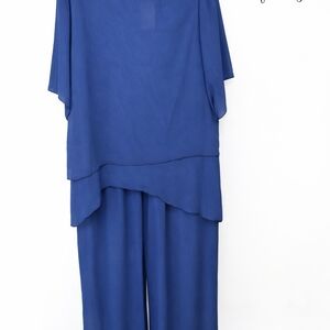 💙 NWT Boutique Blue Chiffon Pantsuit – Size XXL 💙
